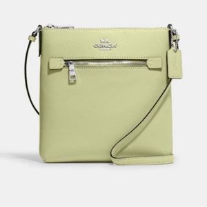 New w/Tag Coach Mini Rowan CROSSGRAI File Bag Pale Lime/Silver Below $250 Retail